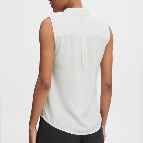 ICHI Ihmain Sleeveless Collared Top Shirt Blouse M - Picture 5 of 16